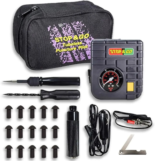 SNG Compressor & Tire Plugger Tubeless Puncture Pilot COMBO pathpavers