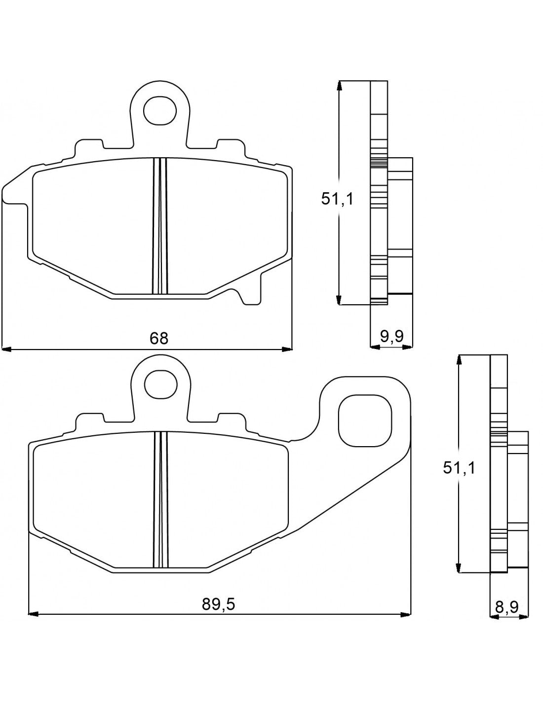 Accossato Brake Pads Kit For Motorcycle, AGPP102ST (Rear) Accossato