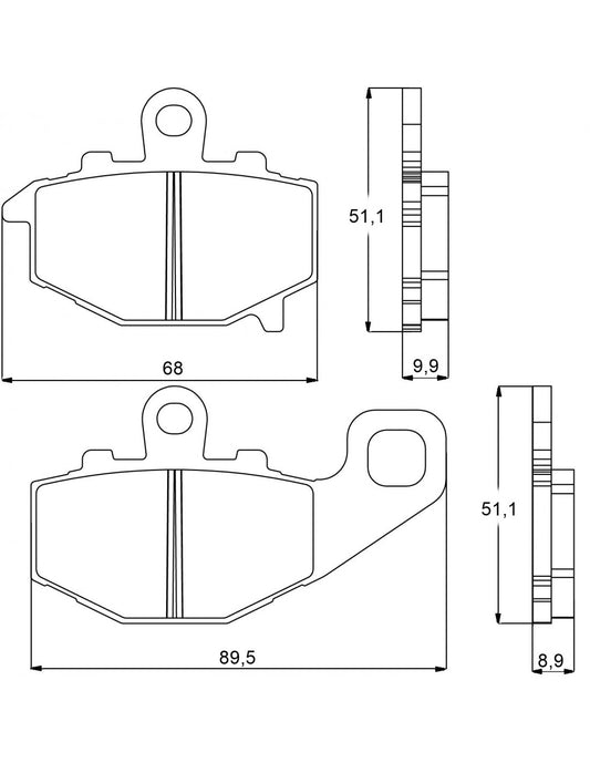 Accossato Brake Pads Kit For Motorcycle, AGPP102ST (Rear) Accossato