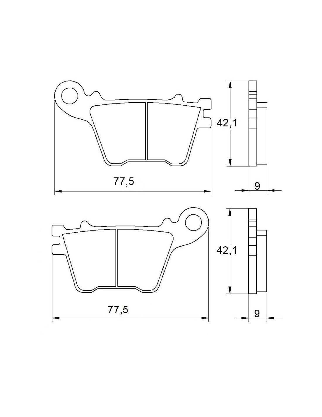 Accossato Brake Pads Kit For Motorcycle, AGPP39ST (Rear) Accossato