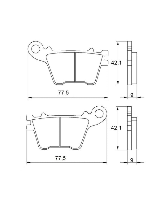 Accossato Brake Pads Kit For Motorcycle, AGPP39ST (Rear) Accossato