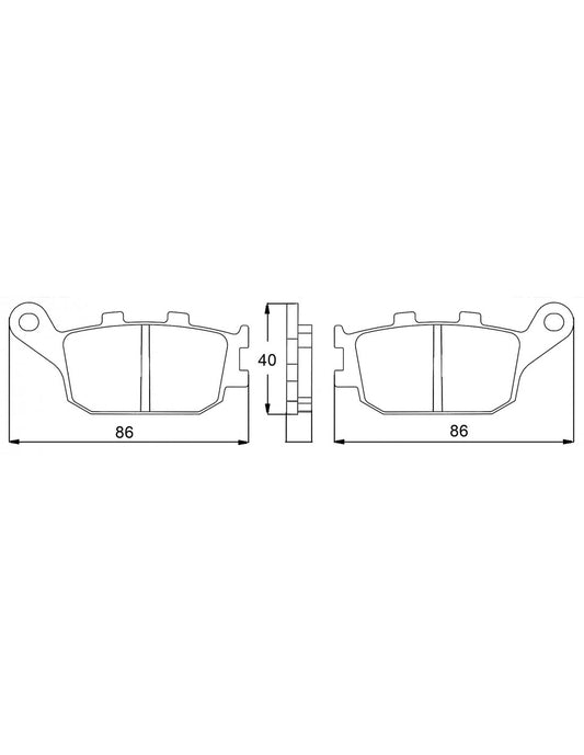 Accossato Brake Pads Kit For Motorcycle, AGPP88ST (Rear) Accossato