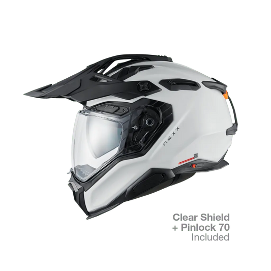 Nexx X. WED3 Plain White Pearl Adventure Helmet Pathpavers