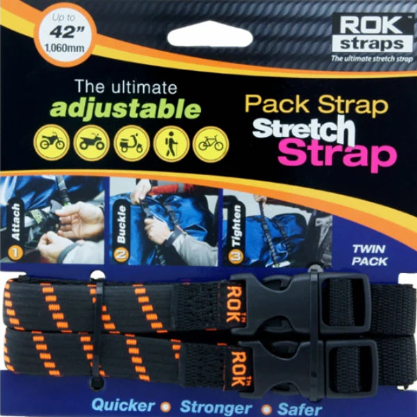 ROK Straps 12" - 42" Pack Adjustable Stretch Strap Rok Straps