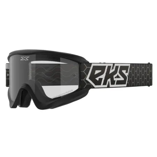 EKS Brand GOX Flat-Out Clear Goggle - Black/White EKS