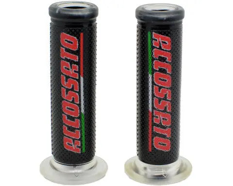 Accossato Racing Grips With Red Accossato Sign - Drilled (GR002-F) Accossato