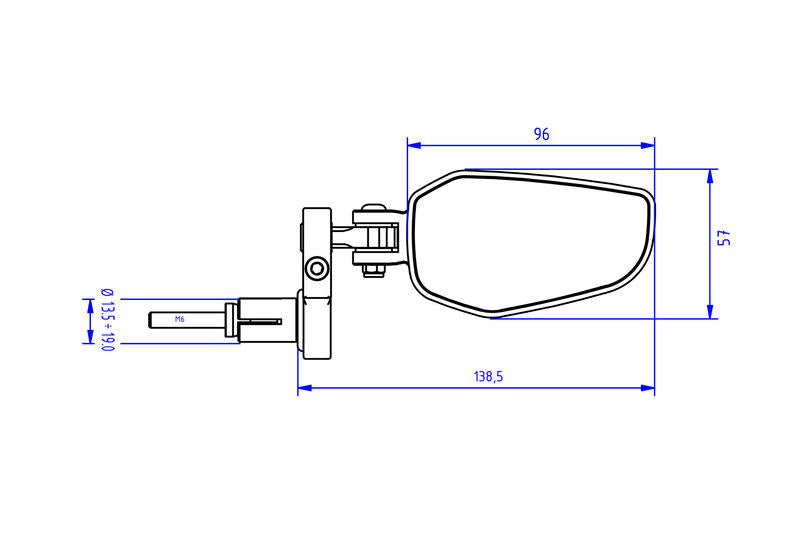 CNC Racing Bar End EVO Mirror CNC Racing