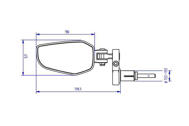 CNC Racing Bar End EVO Mirror CNC Racing